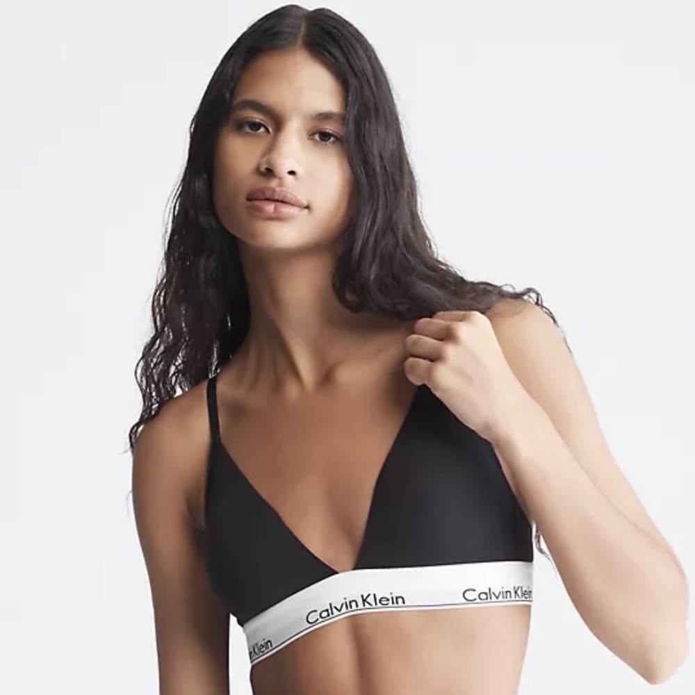 Calvin Klein Black Triangle modal cotton unlined Bralette